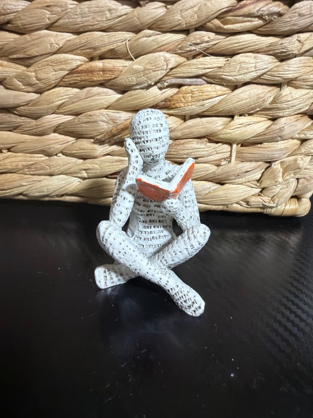 Modern Abstract Reading Woman Figurine Book Lover Statue Dark Academia Decor